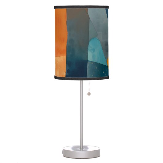 Abstract Angles of Blue and Orange Table Lamp (Left)