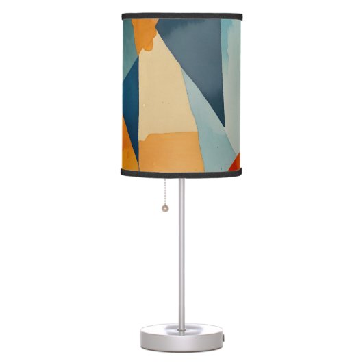 Abstract Angles of Blue and Orange Table Lamp (Right)