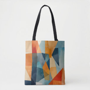 Abstract Angles of Blue and Orange Tote Bag