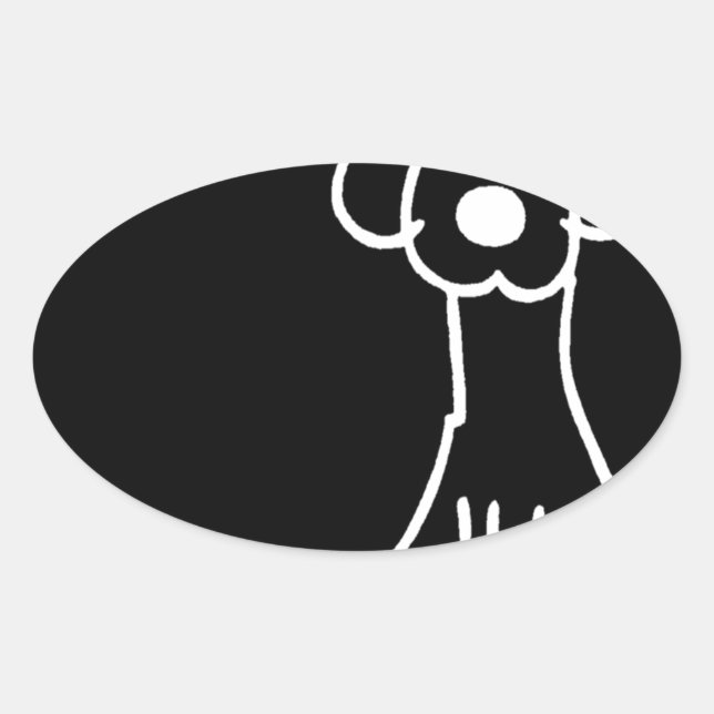 Abstract Animal Doodle Dog Oval Sticker (Front)