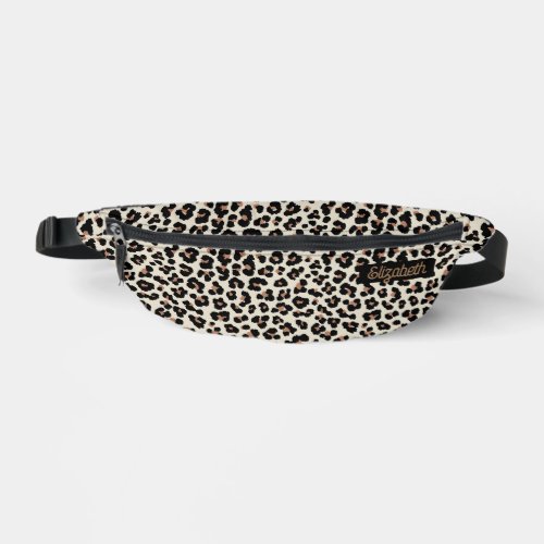 Abstract Animal Leopard Skin Fur Name Custom Fanny Pack