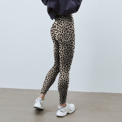Abstract Animal Leopard Skin Fur Pattern Printed Leggings
