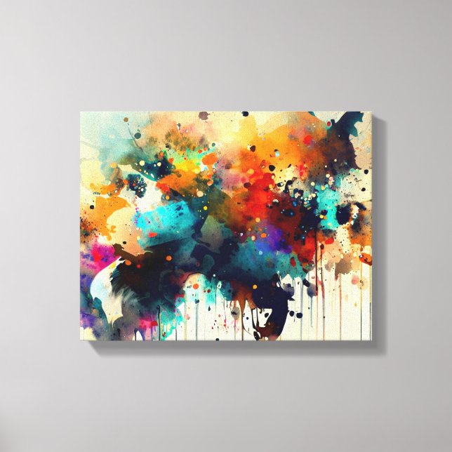Abstract animal painting canvas print (Front)