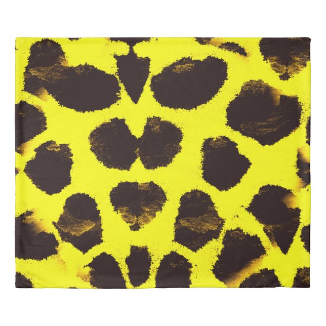 Abstract Animal Print Leopard Watercolor Duvet Cover (Front)
