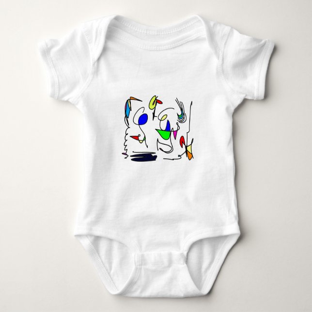 abstract animals baby bodysuit (Front)