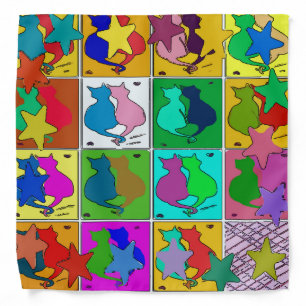 Abstract Animals, Cats Bandana