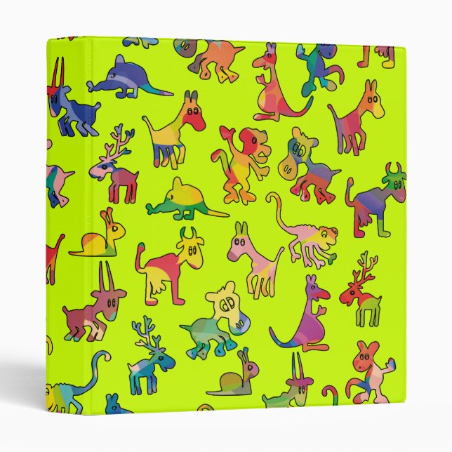 Abstract Animals Pattern Tiles Binder (Front/Spine)