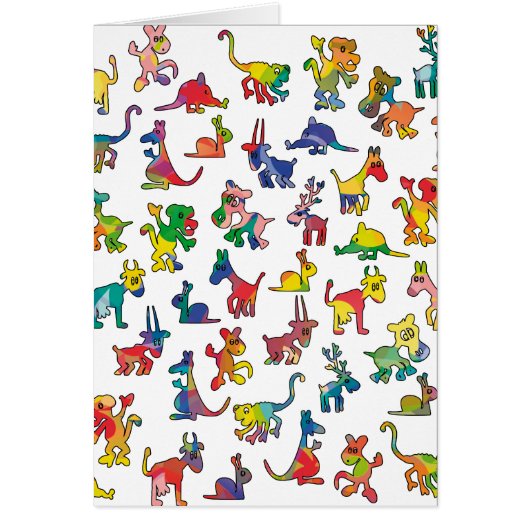 Abstract Animals Pattern Tiles Cards (Front)
