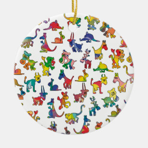 Abstract Animals Pattern Tiles Ceramic Ornament