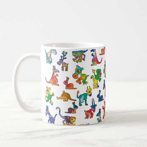 Abstract Animals Pattern Tiles Coffee Mug