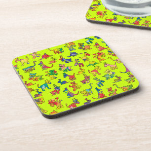 Abstract Animals Pattern Tiles Drink Coaster