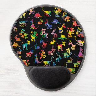Abstract Animals Pattern Tiles Gel Mouse Pad
