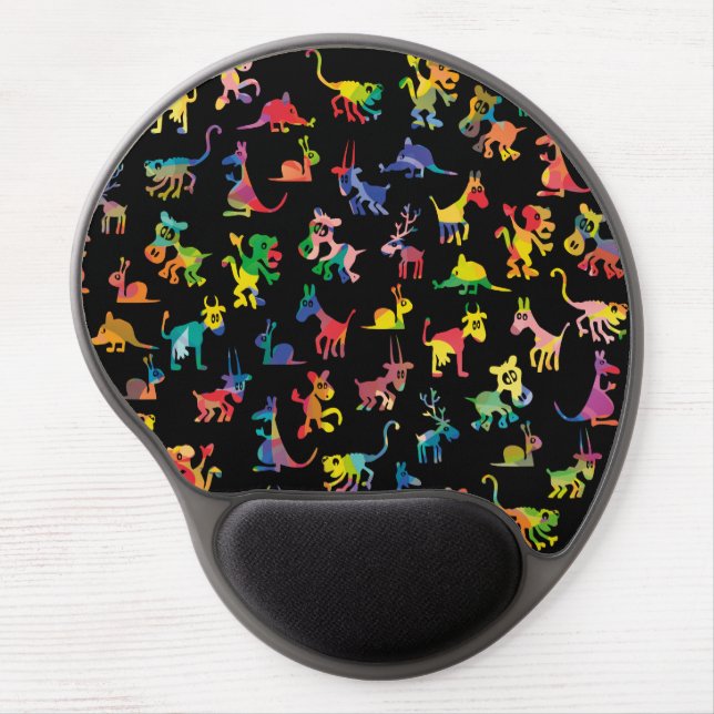 Abstract Animals Pattern Tiles Gel Mouse Pad (Front)