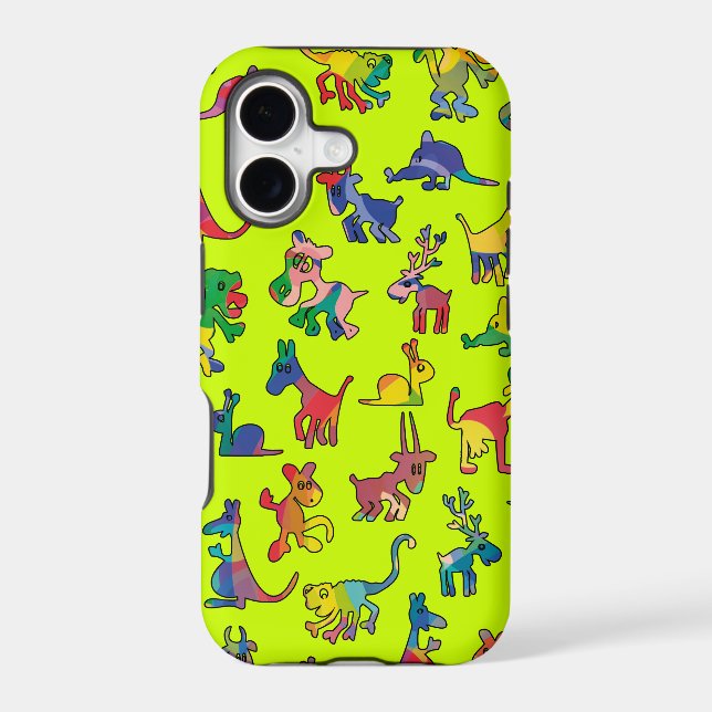 Abstract Animals Pattern Tiles Iphone Case (Back)
