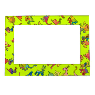 Abstract Animals Pattern Tiles Magnetic Photo Frame