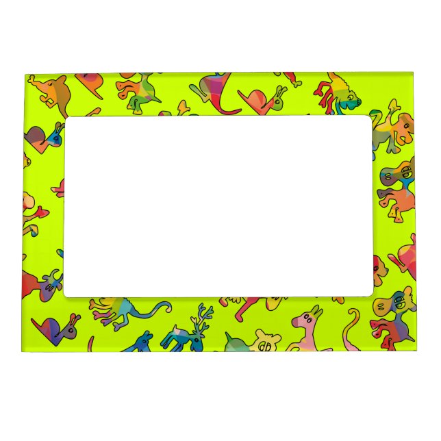 Abstract Animals Pattern Tiles Magnetic Photo Frame (Front)