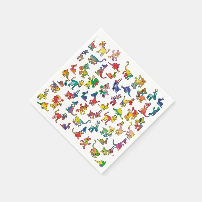 Abstract Animals Pattern Tiles Napkins (Corner)