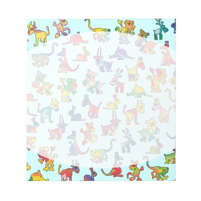 Abstract Animals Pattern Tiles Notepad (Front)