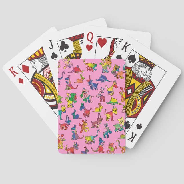 Abstract Animals Pattern Tiles Poker Cards (Back)
