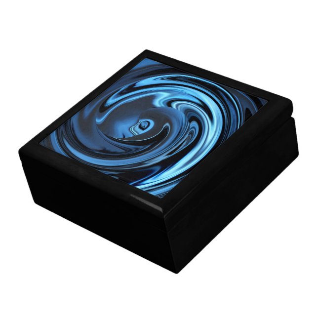 Abstract Anime Face in Blue Gift Box (Side)