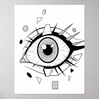 Abstract Anime: Geometric Eye Art Poster