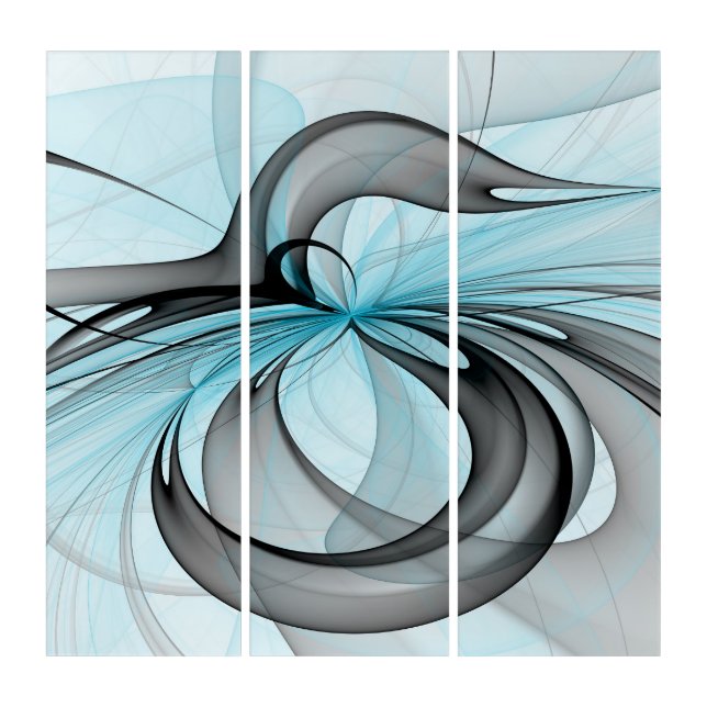 Abstract Anthracite Gray Blue Modern Fractal Art (Front)