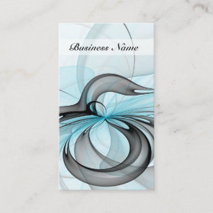 Abstract Anthracite Gray Blue Modern Fractal Art Business Card