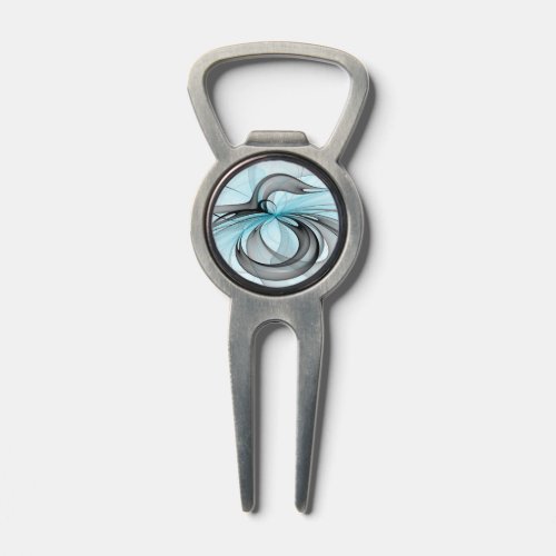 Abstract Anthracite Gray Blue Modern Fractal Art Divot Tool