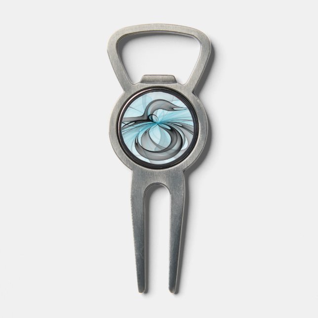 Abstract Anthracite Gray Blue Modern Fractal Art Divot Tool (Composite)