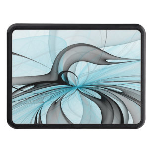 Abstract Anthracite Gray Blue Modern Fractal Art Hitch Cover