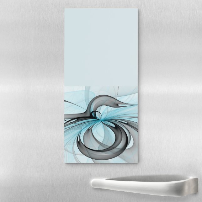 Abstract Anthracite Gray Blue Modern Fractal Art Magnetic Notepad (In Situ)