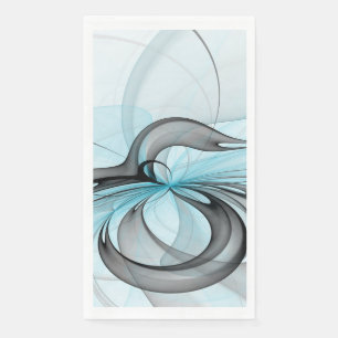 Abstract Anthracite Gray Blue Modern Fractal Art Paper Guest Towels