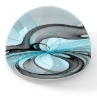 Abstract Anthracite Gray Blue Modern Fractal Art