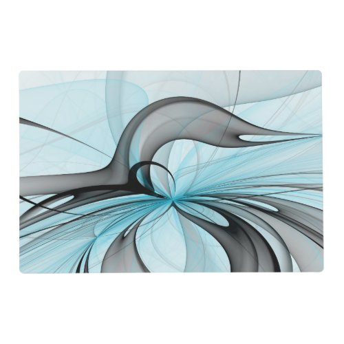 Abstract Anthracite Gray Blue Modern Fractal Art Placemat