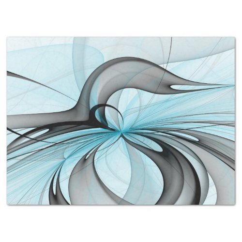 Abstract Anthracite Gray Blue Modern Fractal Art Tissue Paper