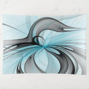 Abstract Anthracite Gray Blue Modern Fractal Art Trinket Tray