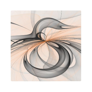 Abstract Anthracite Gray Sienna Modern Fractal Art