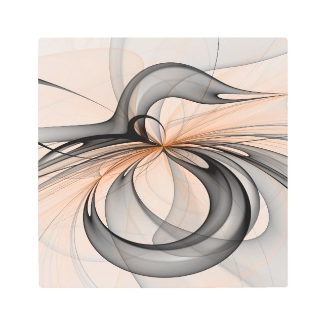 Abstract Anthracite Gray Sienna Modern Fractal Art (Front)