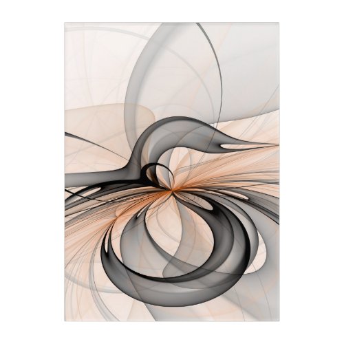 Abstract Anthracite Gray Sienna Modern Fractal Art