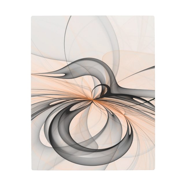 Abstract Anthracite Gray Sienna Modern Fractal Art (Front)