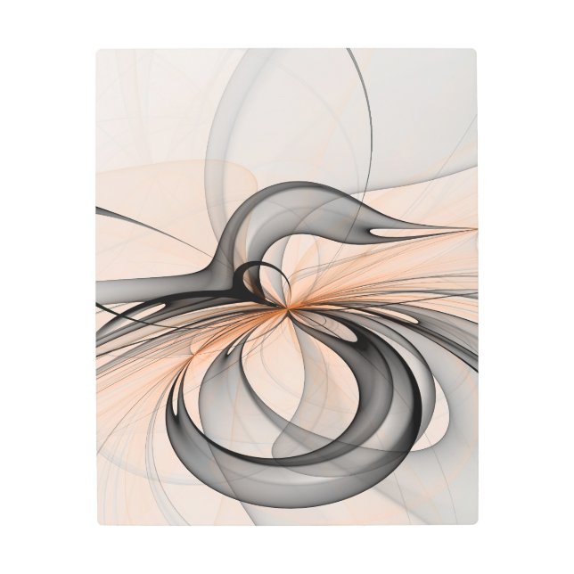 Abstract Anthracite Gray Sienna Modern Fractal Art (Front)