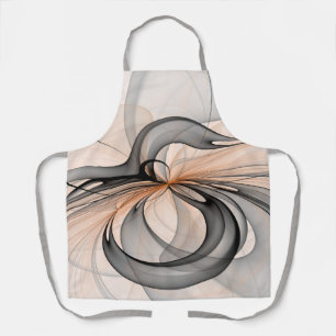 Abstract Anthracite Gray Sienna Modern Fractal Art Apron