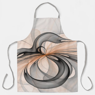 Abstract Anthracite Gray Sienna Modern Fractal Art Apron