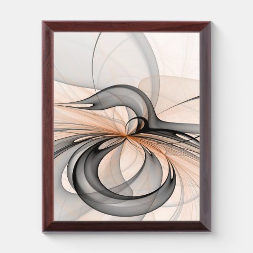 Abstract Anthracite Gray Sienna Modern Fractal Art Award Plaque