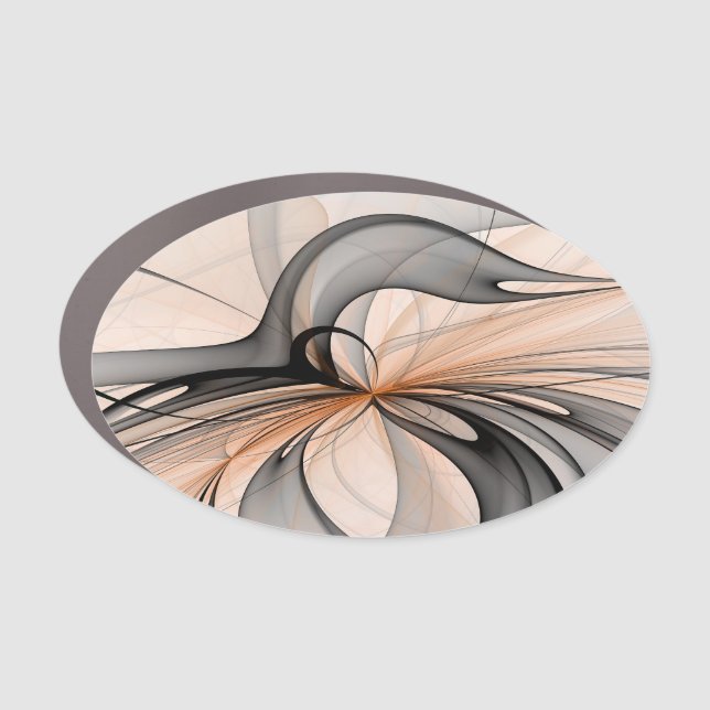 Abstract Anthracite Gray Sienna Modern Fractal Art Car Magnet (Front)
