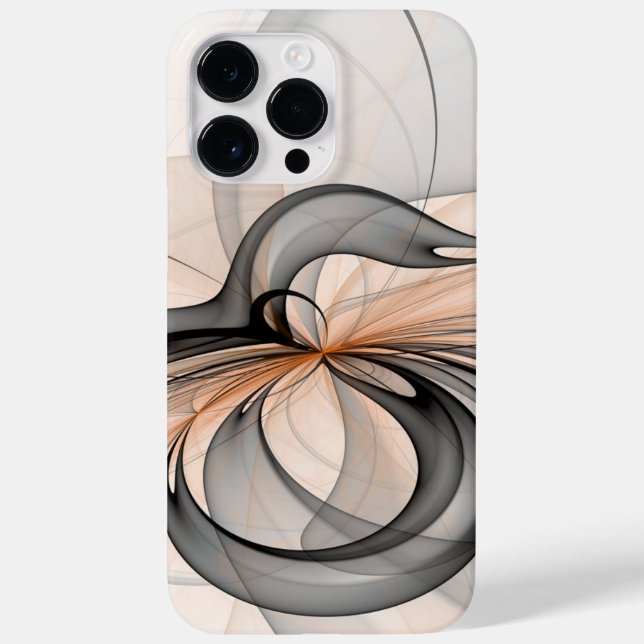 Abstract Anthracite Gray Sienna Modern Fractal Art Case-Mate iPhone Case (Back)