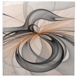 Abstract Anthracite Gray Sienna Modern Fractal Art Cloth Napkin