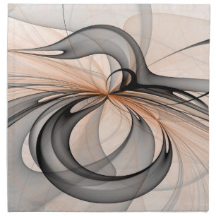 Abstract Anthracite Gray Sienna Modern Fractal Art Cloth Napkin