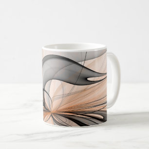 Abstract Anthracite Gray Sienna Modern Fractal Art Coffee Mug