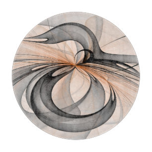 Abstract Anthracite Gray Sienna Modern Fractal Art Cutting Board